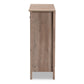 Derek Shoe Cabinet - Modern Rustic Oak Finished Wood with 3 Doors for Stylish Storage Solutions