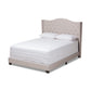 Alesha Bed - Modern and Contemporary Beige Fabric Upholstered