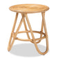 Rinjani Bohemian Rattan End Table in Natural Brown - Stylish Accent Furniture for Living Room or Bedroom Decor