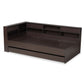 Faraday Twin Size Platform Storage Corner Bed in Dark Brown Finished Wood - Modern Design with Ample Storage Solutions