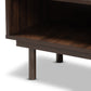 Meike Shoe Cabinet - Mid-Century Modern Two-Tone Walnut Brown and White Wood with 2 Doors for Stylish Storage Solutions