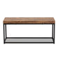 Bardot Modern Industrial Accent Bench in Walnut Brown Wood and Black Metal