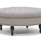 Palfrey Ottoman Beige Linen Modern Tufted