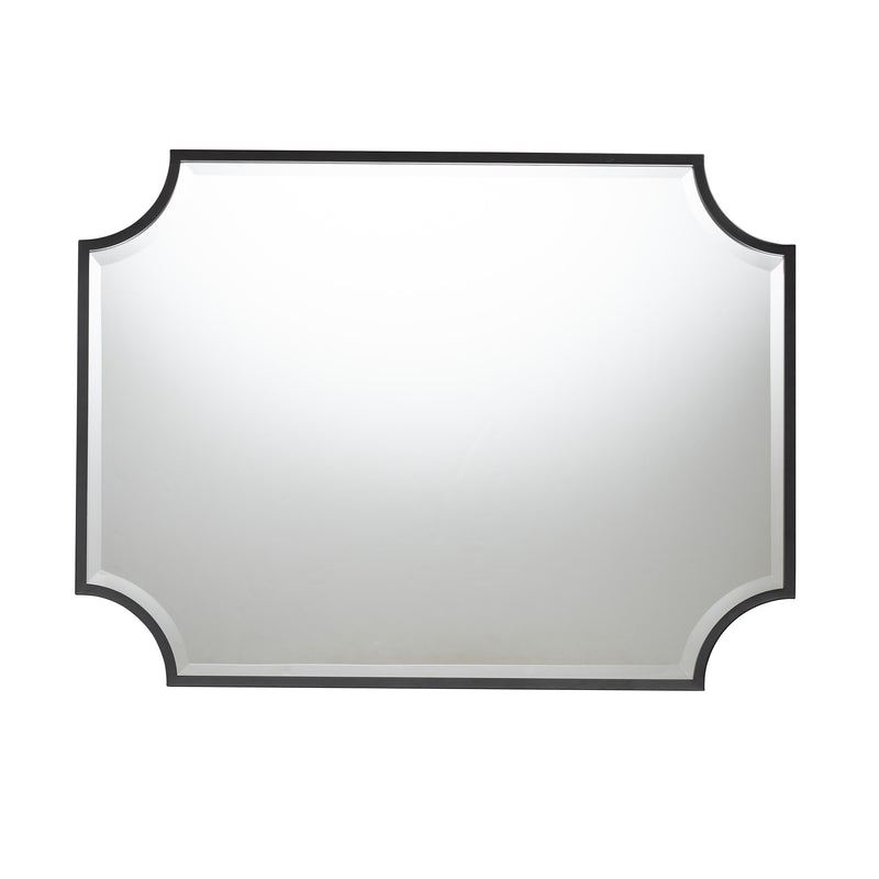 Parcenet Modern Accent Wall Mirror in Black Metal for Stylish Home Decor