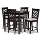 Caron Pub Set Modern and Contemporary Dark Brown Finished Wood 5-Piece