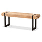 Henson Rustic Industrial Bench Natural Brown Wood with Black Metal Accents for Stylish Home Decor and Seating Solutions