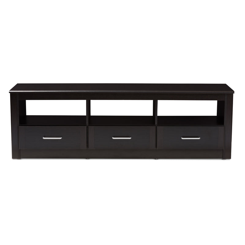 Ryleigh TV Stand Modern Wenge Brown Finished Entertainment Center with Storage for Living Room