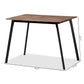 Calder Dining Table Mid-Century Modern Walnut Brown Wood with Black Metal Accents for Stylish Dining Spaces