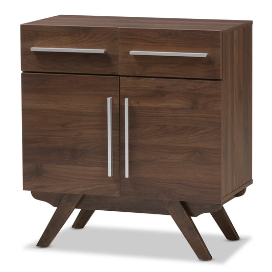 Ashfield Sideboard Mid-Century Modern Walnut Brown Wood Storage Cabinet with Stylish Design and Ample Space for Dining or Living Room Use