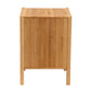 Naresh Mid-Century Modern End Table Natural Brown Bamboo Wood with 1 Door for Stylish Storage