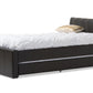 Cosmo Trundle Bed - Modern and Contemporary Black Faux Leather