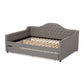 Eliza Daybed - Modern and Contemporary Grey Fabric Upholstered with Trundle