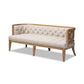 Agnes Sofa French Provincial Beige Linen Upholstered with White-Washed Oak Frame, Elegant Living Room Furniture, Classic Design