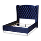 Hanne Glam and Luxe Wingback Bed - Purple Blue Velvet Fabric