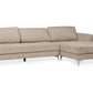 Agnew Sectional Sofa Contemporary Light Beige Microfiber Right Facing