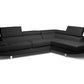 Selma Sectional Sofa Black Leather Modern