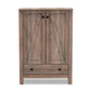 Derek Shoe Cabinet - Modern Rustic Oak Finished Wood with 1 Drawer for Stylish Storage Solutions