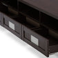 Gerhardine TV Cabinet Dark Brown Wood 63-Inch with 3 Drawers