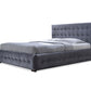 Margaret Queen Platform Bed Modern Contemporary Grey Velvet Button-Tufted Design for Stylish Bedroom Decor