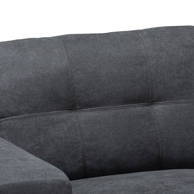 Langley Sectional Sofa Modern and Contemporary Dark Grey Fabric Upholstered with Right Facing Chaise