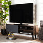 Mallory TV Stand Modern and Contemporary Two-Tone Oak Brown and Grey Finished Wood