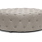 Cardiff Ottoman Beige Linen Modern Tufted