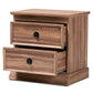 Ryker Nightstand Modern 2-Drawer Wood Design with Oak Finish for Bedroom Storage