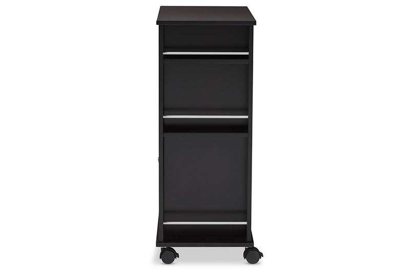 Ontario Modern Dry Bar and Wine Cabinet in Dark Brown Wood - Stylish Storage Solution