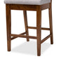 Gideon Counter Stool Set Modern and Contemporary Grey Fabric Upholstered Walnut Brown Finished Wood 2-Piece