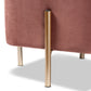 Aleron Ottoman Contemporary Glam Luxe Pink Velvet Fabric Upholstered Gold Finished Metal Storage