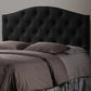 Myra Headboard - Modern and Contemporary Black Faux Leather Upholstered Button-Tufted Scalloped Design