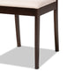 Clarissa Dining Set Mid-Century Modern 7-Piece Cream Fabric and Dark Brown Wood Furniture for Elegant Dining Rooms