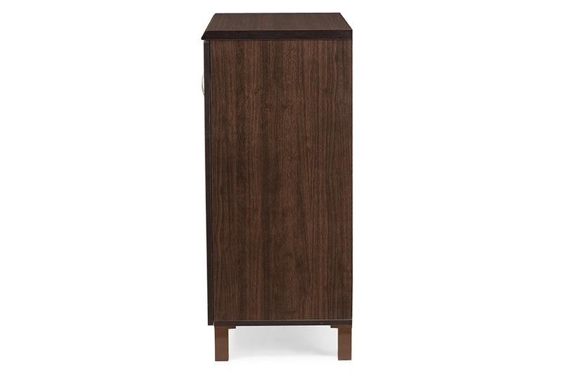 Sintra Modern Contemporary Sideboard Dark Brown Storage Cabinet with Glass Doors for Stylish Home Organization