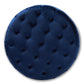 Cardiff Ottoman Royal Blue Velvet Fabric Upholstered Button Tufted Cocktail