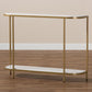 Dominic Console Table - Modern Gold Metal Design with Faux Marble Top for Stylish Entryway or Living Room Decor