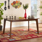 Seneca Dining Table Modern 59-Inch Dark Brown Finished Wood Design for Stylish Dining Spaces