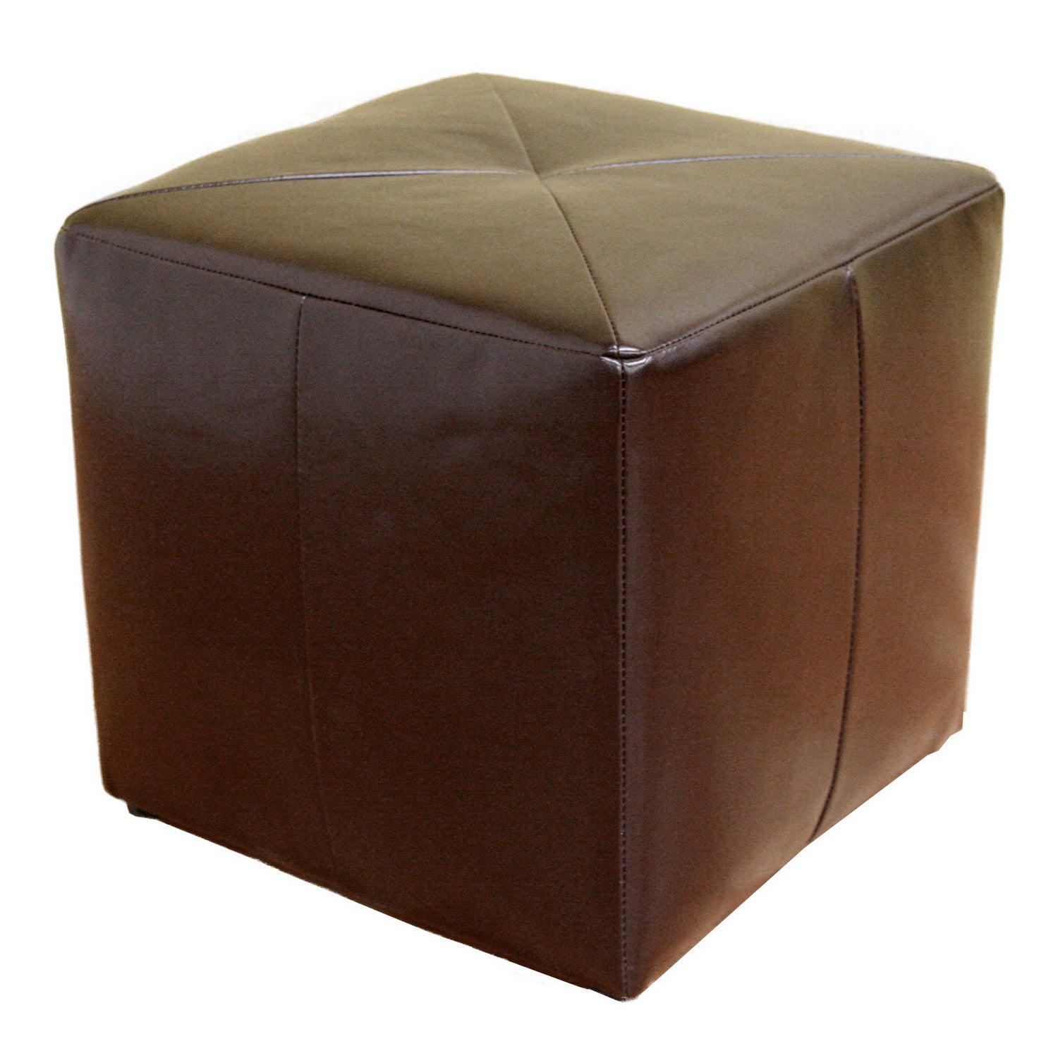 Aric Bonded Leather Ottoman - Stylish Durable Upholstered Footrest for Living Room or Bedroom Decor