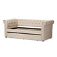 Mabelle Trundle Daybed - Modern and Contemporary Beige Fabric