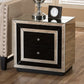 Cecilia Mirrored End Table with 2 Drawers, Elegant Hollywood Regency Accent Furniture for Living Room or Bedroom