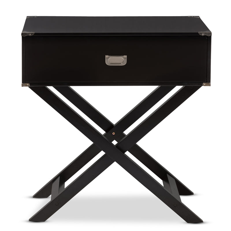 Curtice End Table Modern and Contemporary Black 1-Drawer Wooden