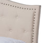 Felisa Platform Bed - Modern and Contemporary Beige Fabric Upholstered with Button Tufting