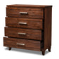 Ella Modern 4-Drawer Chest in Warm Oak Brown Finish, Stylish Storage for Bedroom or Living Room