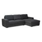 Nevin Sectional Sofa Modern and Contemporary Dark Grey Fabric Upholstered with Right Facing Chaise