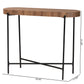 Savion Console Table Modern Industrial Design with Walnut Brown Wood and Black Metal Frame