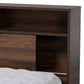 Tristan Queen Size Platform Storage Bed - Modern Walnut Brown Wood with Drawer and Shelves for Organized Bedroom Storage