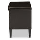 Sheffield Entryway Storage Bench Modern 2-Door Dark Brown Wood Shoe Rack Cabinet Organizer with Cushioned Seating