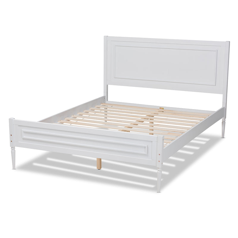 Daniella Full Size Platform Bed in Modern White Finished Wood for Stylish Bedroom Decor