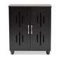 Renley Shoe Storage Cabinet Modern Black Finished Wood 2-Door Organizer for Entryway and Hallway