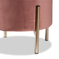 Malina Ottoman Contemporary Glam Luxe Pink Velvet Fabric Upholstered Gold Finished Metal Storage