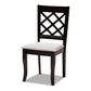 Daisy 5-Piece Dining Set: Modern Grey Fabric Chairs with Dark Brown Finished Wood Table